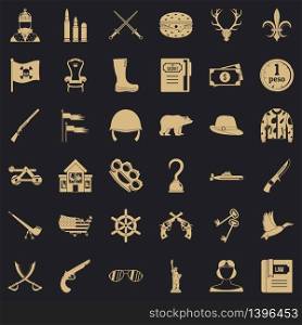 King icons set. Simple style of 36 king vector icons for web for any design. King icons set, simple style