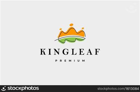 king leaf logo vector design illustration