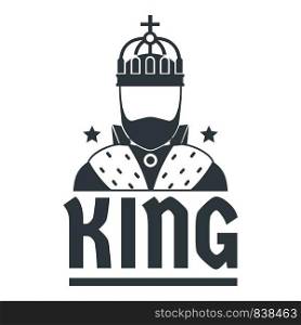 King logo. Simple illustration of king vector logo for web. King logo, simple gray style