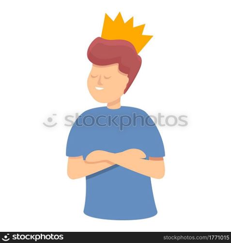 King narcissism icon. Cartoon of King narcissism vector icon for web design isolated on white background. King narcissism icon, cartoon style