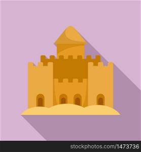 King palace sand icon. Flat illustration of king palace sand vector icon for web design. King palace sand icon, flat style