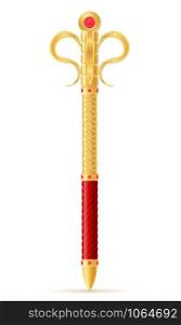 king royal golden scepter symbol of state power vector illustration isolated on white background