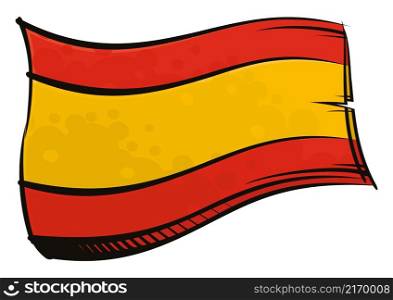 Kingdom of Spain national flag created in graffiti paint style