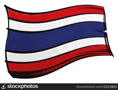 Kingdom of Thailand national flag created in graffiti paint style