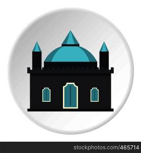 Kingdom palace icon in flat circle isolated on white background vector illustration for web. Kingdom palace icon circle