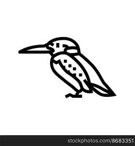 kingfisher bird exotic line icon vector. kingfisher bird exotic sign. isolated contour symbol black illustration. kingfisher bird exotic line icon vector illustration