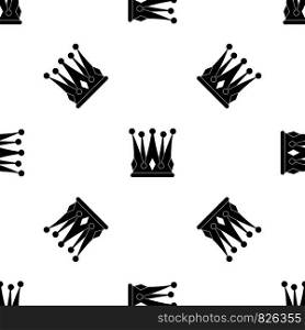 Kingly crown pattern repeat seamless in black color for any design. Vector geometric illustration. Kingly crown pattern seamless black