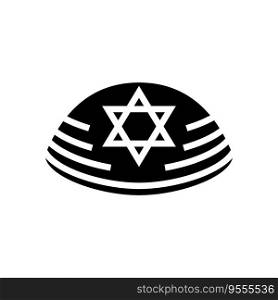 kippah yarmulke jewish glyph icon vector. kippah yarmulke jewish sign. isolated symbol illustration. kippah yarmulke jewish glyph icon vector illustration