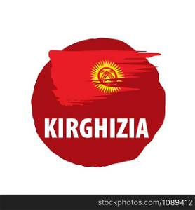kirghizia national flag, vector illustration on a white background. kirghizia flag, vector illustration on a white background