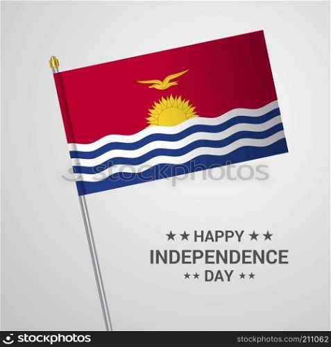 Kiribati Independence day typographic design with flag vector
