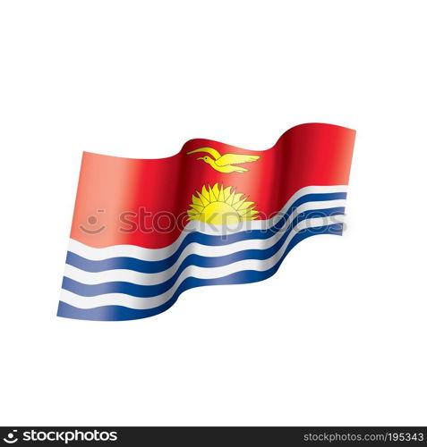 Kiribati national flag, vector illustration on a white background. Kiribati flag, vector illustration on a white background