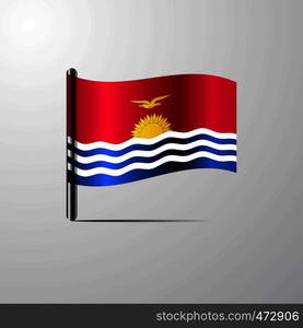 Kiribati waving Shiny Flag design vector