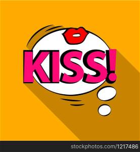 Kiss icon. Pop art illustration of kiss vector icon for web. Kiss icon, pop art style