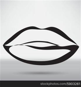 Kiss lips lipstick icon passion symbol people