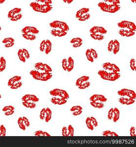 Kiss, Lips Seamless Pattern background. Vector Illustration isolated on white. Kiss, Lips Seamless Pattern background. Vector Illustration isolated on white.