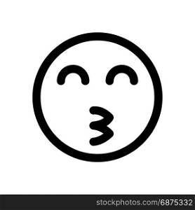 kissing emoji with smiling eyes, icon on isolated background