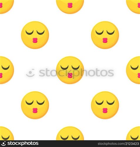 Kissing smiley pattern seamless background texture repeat wallpaper geometric vector. Kissing smiley pattern seamless vector