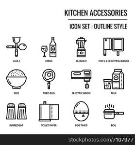 kitchen accessories icon, isolated on white background