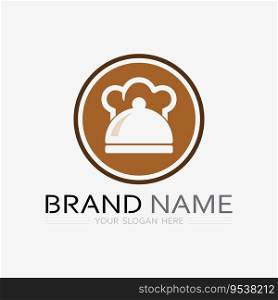 KITCHEN AND CHEF LOGO FOOD ICON RESTO AND CAFE DESIGN VECTOR
