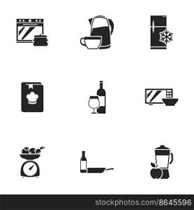 Kitchen and cooking icon set