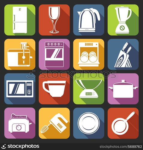 Kitchen appliances icons white set with microwave oven cup weights pot isolated vector illustration