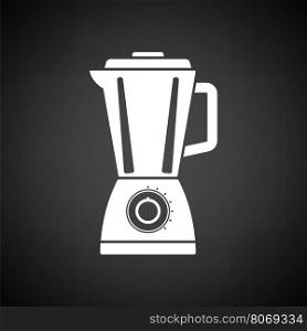 Kitchen blender icon. Black background with white. Vector illustration.
