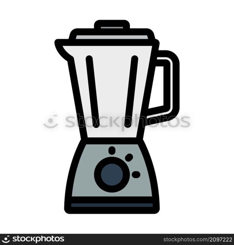 Kitchen Blender Icon. Editable Bold Outline With Color Fill Design. Vector Illustration.