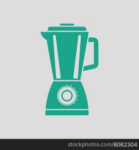 Kitchen blender icon. Gray background with green. Vector illustration.