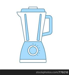 Kitchen Blender Icon. Thin Line With Blue Fill Design. Vector Illustration.
