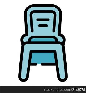 Kitchen chair icon. Outline kitchen chair vector icon color flat isolated. Kitchen chair icon color outline vector
