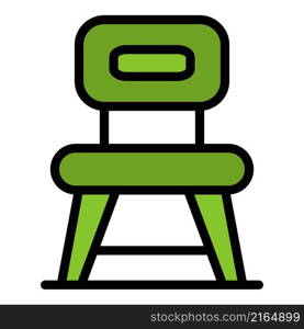 Kitchen chair icon. Outline kitchen chair vector icon color flat isolated. Kitchen chair icon color outline vector