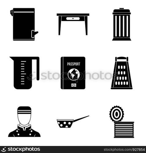 Kitchen cleaning icon set. Simple set of 9 kitchen cleaning vector icons for web design isolated on white background. Kitchen cleaning icon set, simple style
