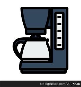 Kitchen Coffee Machine Icon. Editable Bold Outline With Color Fill Design. Vector Illustration.