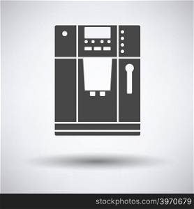 Kitchen coffee machine icon on gray background with round shadow. Vector illustration.