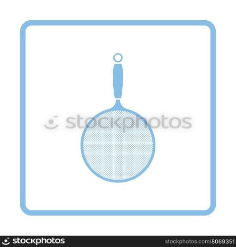 Kitchen colander icon. Blue frame design. Vector illustration.