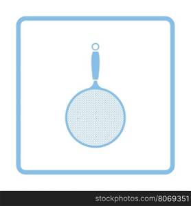Kitchen colander icon. Blue frame design. Vector illustration.
