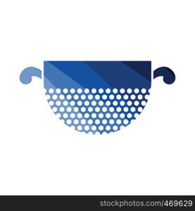 Kitchen colander icon. Flat color design. Vector illustration.