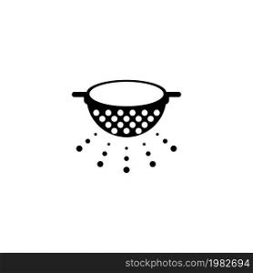 Kitchen Colander, Pasta Strainer. Flat Vector Icon illustration. Simple black symbol on white background. Kitchen Colander, Pasta Strainer sign design template for web and mobile UI element. Kitchen Colander, Pasta Strainer Flat Vector Icon