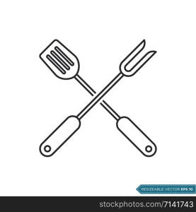 Kitchen Cook Utensils Icon Vector Template Illustration Design