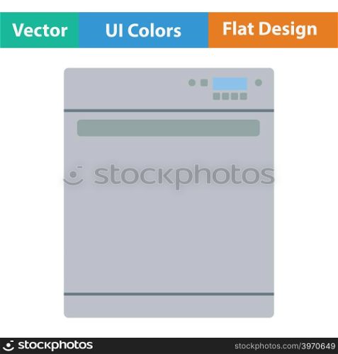Kitchen dishwasher machine icon. Flat design. Vector illustration.