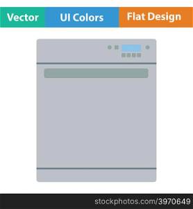 Kitchen dishwasher machine icon. Flat design. Vector illustration.