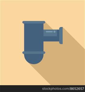 Kitchen drain pipe icon flat vector. Service sewer. Sink faucet. Kitchen drain pipe icon flat vector. Service sewer