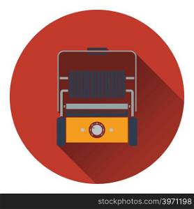 Kitchen electric grill icon. Flat design. Vector illustration.