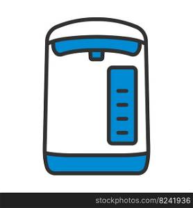 Kitchen Electric Kettle Icon. Editable Bold Outline With Color Fill Design. Vector Illustration.