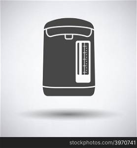 Kitchen electric kettle icon on gray background with round shadow. Vector illustration.