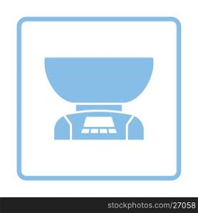 Kitchen electric scales icon. Blue frame design. Vector illustration.