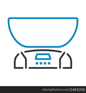 Kitchen Electric Scales Icon. Editable Bold Outline With Color Fill Design. Vector Illustration.