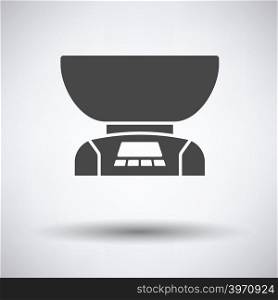 Kitchen electric scales icon on gray background with round shadow. Vector illustration.