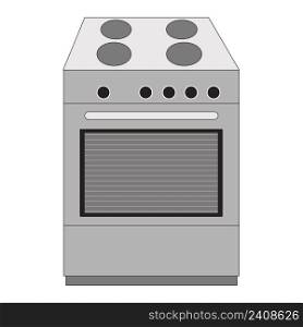 Kitchen electric stove, foreground. Household appliances vector isolated object