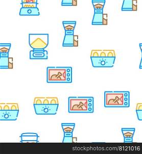 Kitchen Electronics Collection Vector Seamless Pattern Color Line Illustration. Kitchen Electronics Collection Icons Set Vector Illustrations